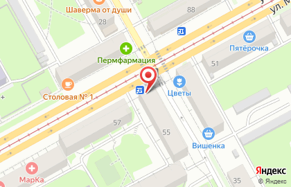 Киоск по продаже фруктов и овощей в Индустриальном районе на карте