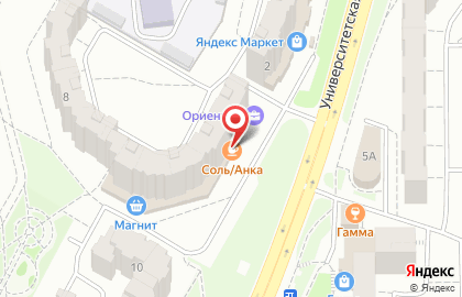 Киоск фастфудной продукции Кебаб Кинг на Университетской улице на карте