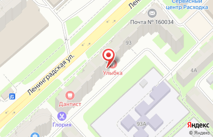 Стоматология Дантист на Ленинградской улице на карте