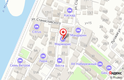 Гостиница Мармарис на улице Станиславского на карте