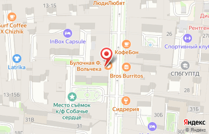Булочные Ф. Вольчека на Моховой улице на карте