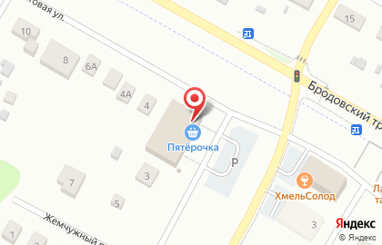 Супермаркет Пятёрочка на Жемчужной улице на карте