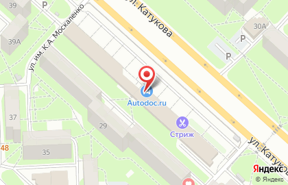 Магазин автотоваров Автодок в Октябрьском районе на карте