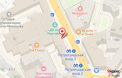 Салон продаж и обслуживания Теле2 на метро Петроградская на карте