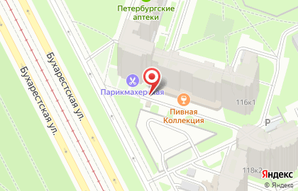 Киоск по продаже фруктов и овощей на Бухарестской улице на карте