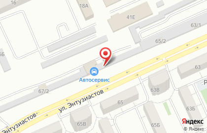 Автомойка самообслуживания Автодуш на улице Энтузиастов на карте
