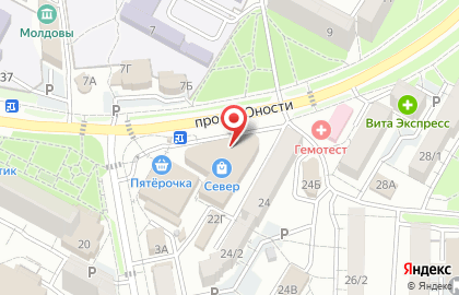 ТЦ Север на проспекте Юности на карте