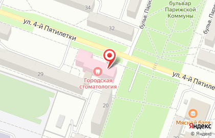 Стоматологическая поликлиника город Каменк-Уральский на улице 4-й Пятилетки на карте