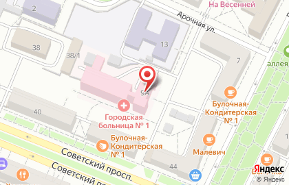 Городская клиническая больница №1 имени М.Н. Горбуновой на Весенней улице на карте