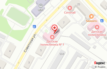Детская поликлиника №1 в Челябинске на карте