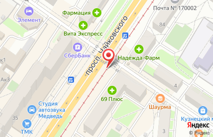 Цветочная увертюра на проспекте Чайковского на карте