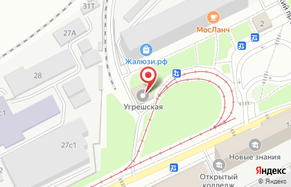 Конечная трамвайная станция Угрешская на карте