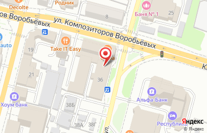 Магазин алкогольной продукции Гулливер на улице Композиторов Воробьёвых на карте