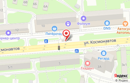 Терминал по пополнению транспортных карт на улице Космонавтов на карте