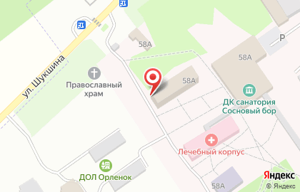 Санаторий Сосновый Бор в Барнауле на карте