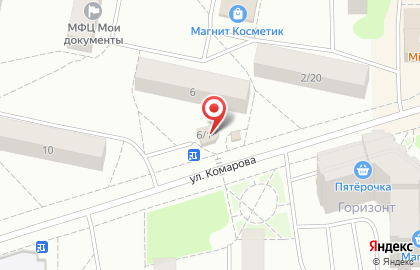 Продуктовый магазин Жемчужина на улице Комарова на карте