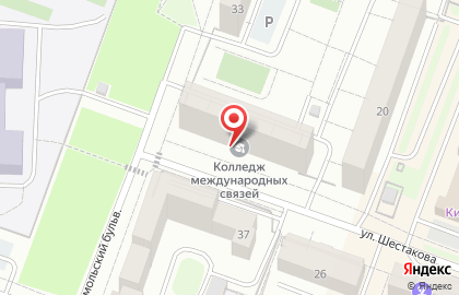 Колледж международных связей на Комсомольском бульваре на карте