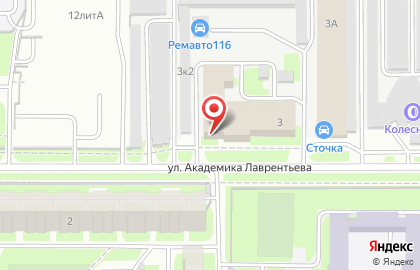 Торговая компания Комус на улице Академика Лаврентьева на карте