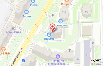 Продовольственный магазин на Университетской улице на карте