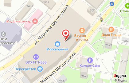 Фитнес-клуб DDX Fitness Москворечье на карте