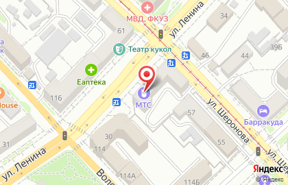 Фирменный салон МТС на улице Ленина на карте