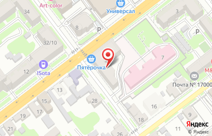 Сеть супермаркетов Пятерочка на улице Софьи Перовской на карте