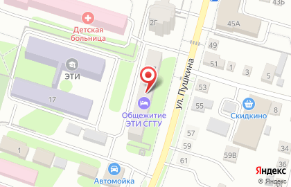 Общежитие, ЭТИ на карте