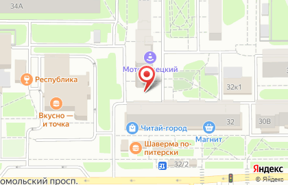 Мотошкола Павла Лядецкого на Комсомольском проспекте на карте