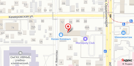 Игровая локация Monopoly Club на карте