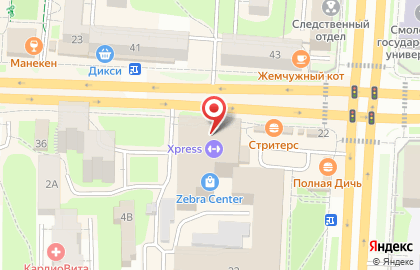ТЦ Зебра в Смоленске на карте