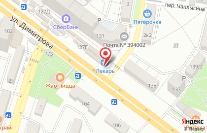 Продуктовый магазин Двушечка в Левобережном районе на карте