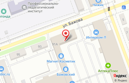 Супермаркет Spar Экспресс на улице Бажова, 91а на карте
