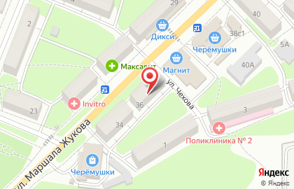 Шиворот на выворот на улице Маршала Жукова на карте