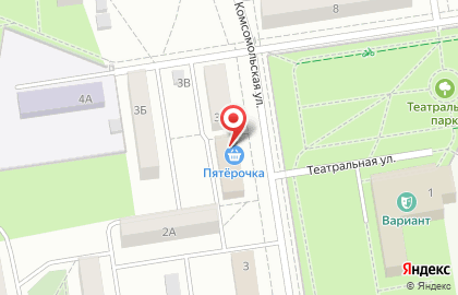 Супермаркет Пятёрочка на Комсомольской улице в Первоуральске на карте