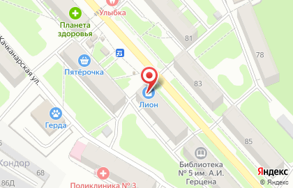 Супермаркет Лион на улице Академика Веденеева на карте