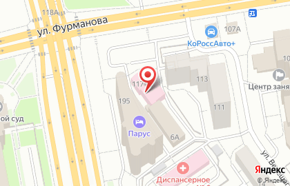 Уральский центр кинезиотерапии на улице Фурманова, 117 на карте