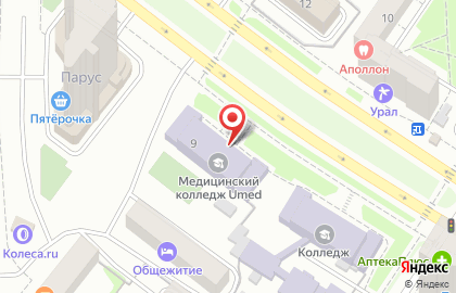 Уральский медицинский колледж на карте