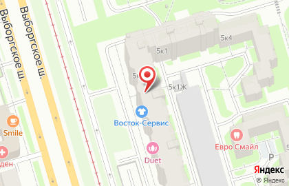 Аптека Фиалка на Выборгском шоссе на карте
