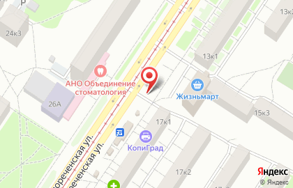 Магазин продуктов на Белореченской улице на карте