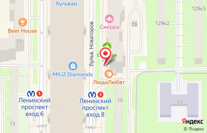 Альфа-Банк на метро Ленинский проспект на карте