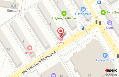 Медицинский центр Новые Медицинские Технологии на улице Писателя Маршака на карте