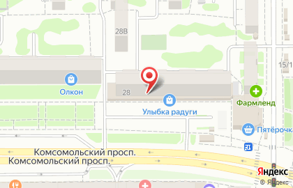 Магазин мясных полуфабрикатов Мясное раздолье на Комсомольском проспекте, 28 на карте