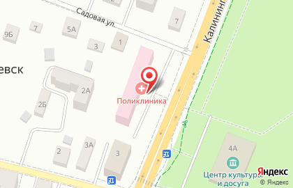Поликлиника Гурьевская центральная районная больница на Калининградском шоссе, 5 в Гурьевске на карте