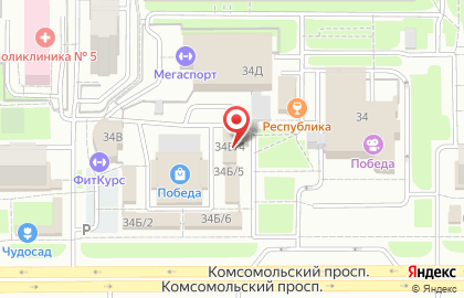 Мясной магазин Смак на Комсомольском проспекте на карте