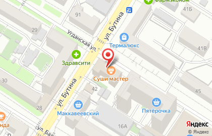Ресторан японской кухни Суши Мастер в Центральном районе на карте