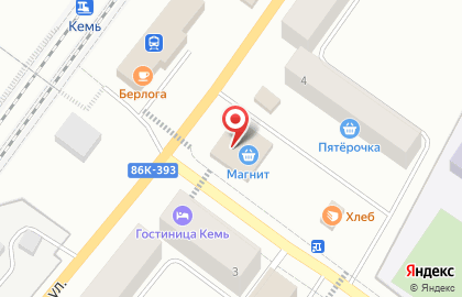 Гипермаркет Магнит в Петрозаводске на карте