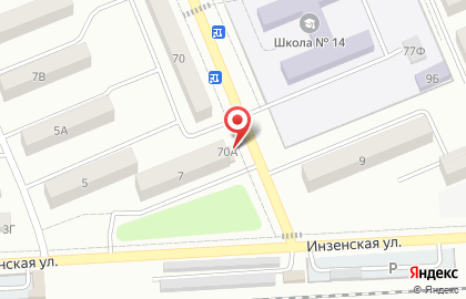 Торговая компания Лидер на Инзенской улице на карте