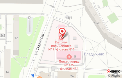 Детская городская поликлиника №7 на улице Старый Гай на карте