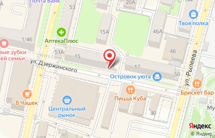 Магазин Ивановский текстиль на улице Дзержинского на карте