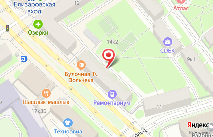 Ремонт швейных машин на Елизаровской на карте